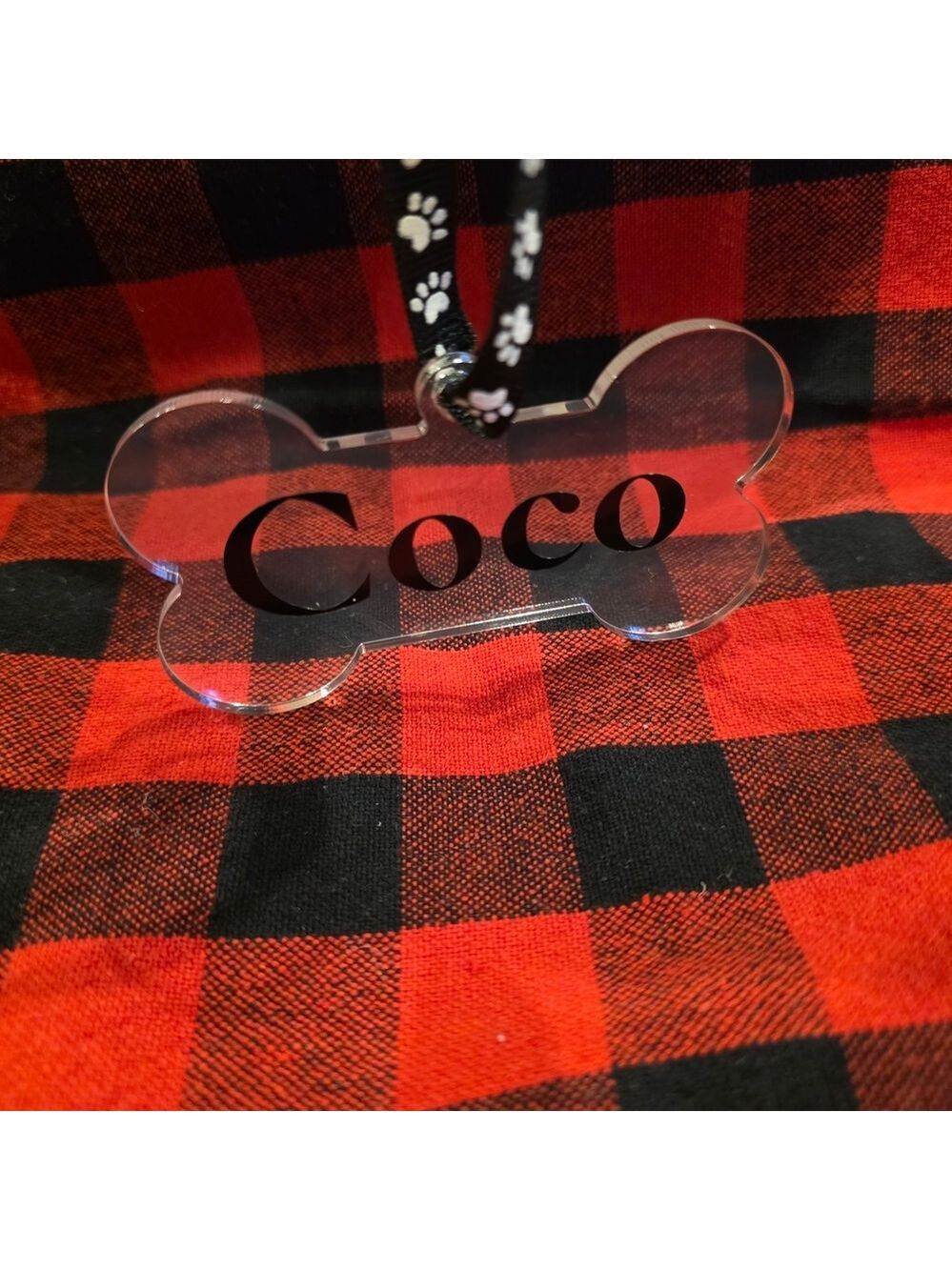 Personalized Clear Or White Bone Shaped Ornament